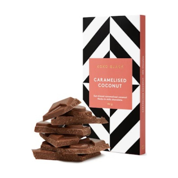 Koko Black Caramelised Coconut chocolate block