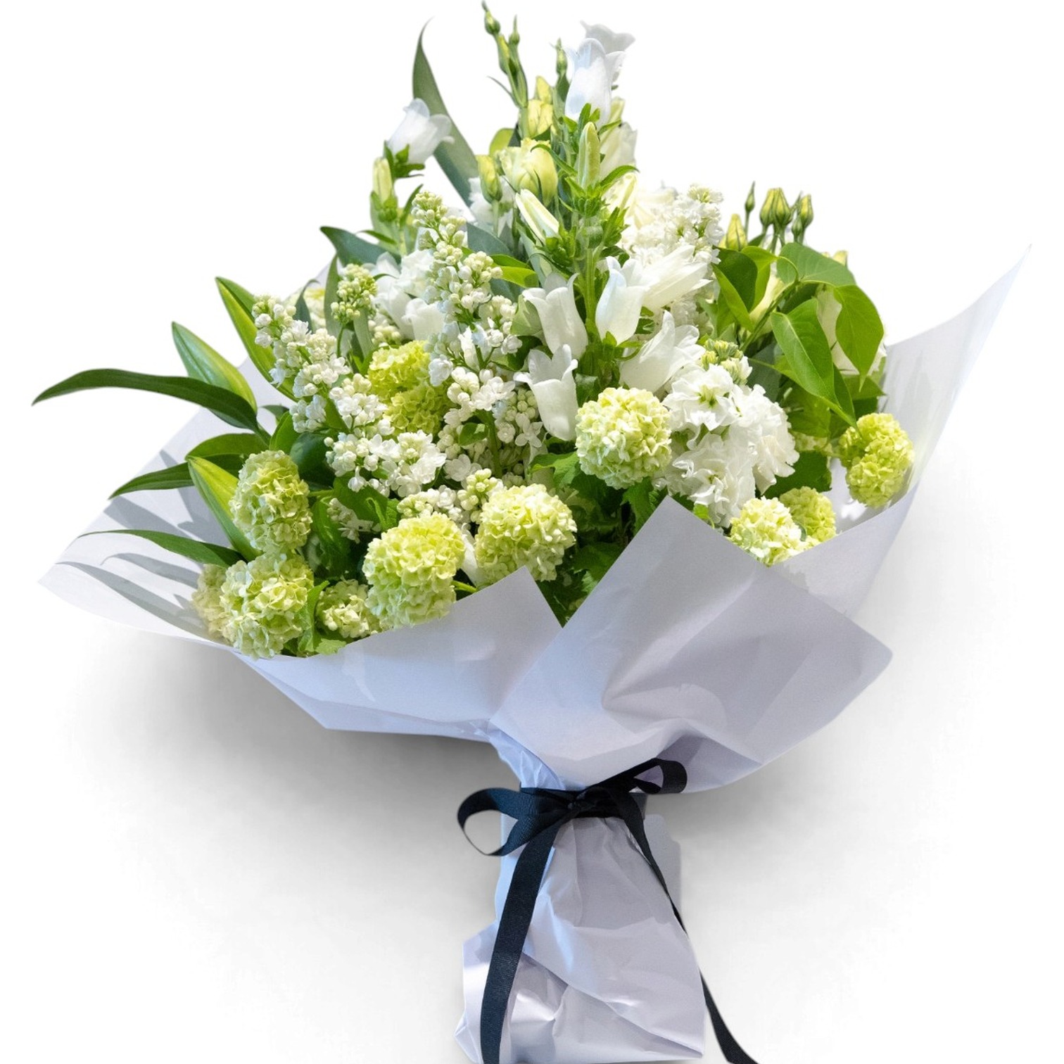 Green and white sympathy bouquet