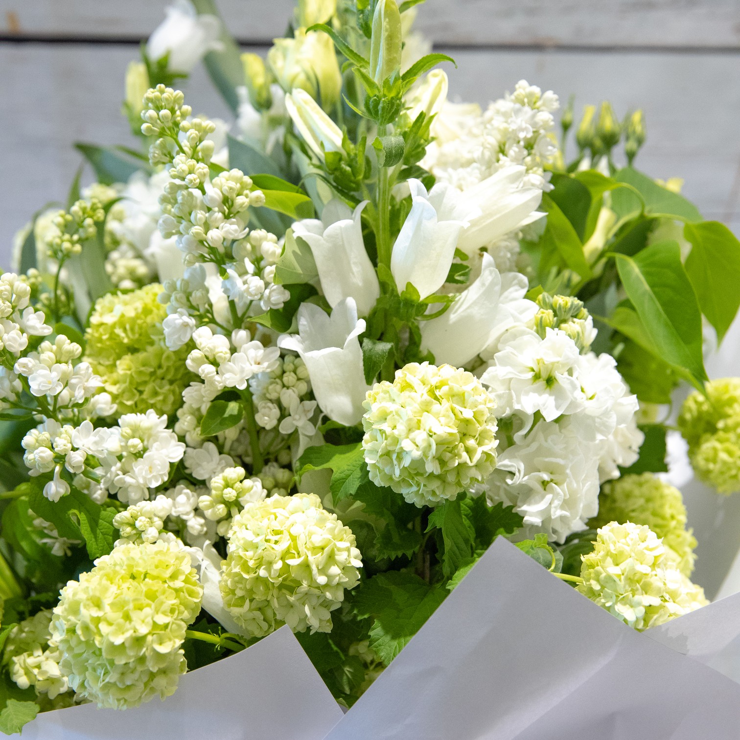 Thinking of You – White Bouquet – close-up