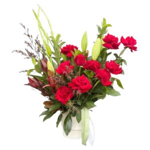 Be Mine rose & lily arrangement by Flower Daise, Ferntree Gully florist