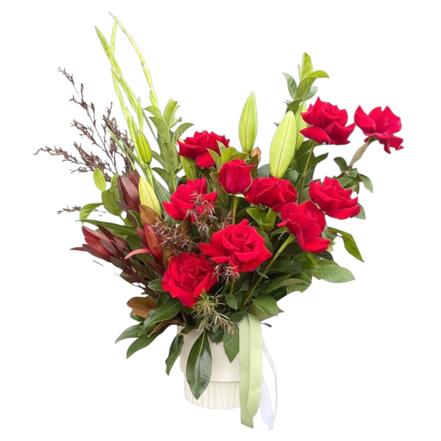 Be Mine rose & lily arrangement by Flower Daise, Ferntree Gully florist